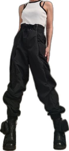 Streetwear Pants With Zipper Closure, Full Length Pants With Zipper For Streetwear, Black Straight Leg Cargo Pants With Zip Fly, Baggy Black Bottoms With Zip Fly, Black Baggy Bottoms With Zip Fly, Techwear Trousers With Zip Fly, Baggy High-waist Work Pants For Streetwear, Baggy High Waist Techwear Bottoms, Edgy Straight Leg Pants With Side Pockets