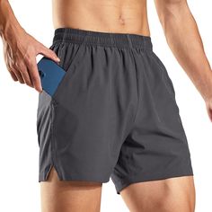 PRICES MAY VARY. Haimont 5 inch mens running athletic shorts are made with 90% polyester 10% spandex, which offers a lightweight, breathable and quick dry that are able to wicks moisture away from your body to keep you cool and dry. Men's active gym unlined shorts feature 3 pockets, The 2 side pockets offer easy storage for your essentials and are also deep enough to prevent your belongings falling out. 1 inner drop-in pocket at waist for additional small items like coins, mini-card. Featured a Functional Solid Athletic Shorts With Moisture-wicking, Moisture-wicking Functional Athletic Shorts, Functional Athletic Shorts With Pockets For Jogging, Moisture-wicking Short Athletic Shorts For Jogging, Solid Moisture-wicking Athletic Shorts For Outdoor Activities, Sportswear Athletic Shorts With Pockets For Jogging, Functional Moisture-wicking Athletic Shorts, Go-dry Breathable Athletic Shorts For Training, Solid Athletic Shorts With Moisture-wicking For Jogging