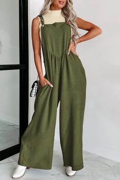 Lasaky - Sleeveless Jumpsuit: Casual, Loose-fit with a High-waisted Wide Leg Design Straps Jumpsuit, Winter Jumpsuit, High Waisted Wide Leg Pants, Jumpsuit Casual, Baggy Style, Leg Design, Sleeveless Jumpsuits, Outfit Casual, Belleza Natural