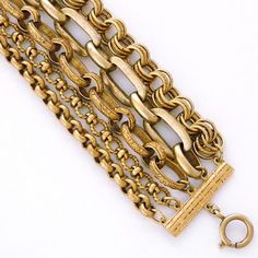 Check out the deal on Large Multi Chain Gold Bracelet at Perfect Details Brass Chain Link Bracelets, Formal Chunky Chain Bracelet, Timeless Metal Chain Bracelets, Elegant Brass Chain Bracelet With Chunky Chain, Brass Chain Bracelets With Rectangular Links, Vintage Link Bracelets With Box Chain, Gold-tone Bracelet With Oval Link Box Chain, Gold Link Bracelet In Brass Chain Style, Vintage Link Bracelet With Box Chain