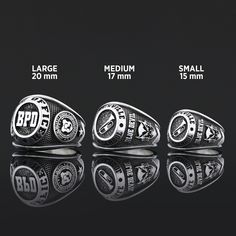 High School Ring, Class Ring, Personalized University Ring, Graduation University Ring, Customized High School Ring, College Class Ring 🎓 Handcrafted Silver Graduation Rings 🎓 ✅ Made of 925 Sterling Silver ✅ Dimensions: 20mm Large, 17mm Medium, 15mm Small ✅ Weight: ±18gr Large, ±11gr Medium, ±9gr Small 🎉Celebrate your academic achievements in style with these exquisite handmade silver graduation rings. Meticulously crafted with attention to detail, these rings are the perfect way to commemorate your journey and mark this significant milestone. Product Features: 🔶 High-Quality Silver: Each ring is expertly crafted using premium-grade 925 sterling silver, ensuring durability and timeless beauty. 🔶 Customizable Design: Personalize your graduation ring with the option to engrave your name Collectible Silver Platinum Rings, Collectible Platinum Ring In Silver Color, Collectible White Gold Rings With Polished Finish, Gia Certified Sterling Silver Ring, Collectible Gia Certified White Gold Jewelry, Gia Certified Sterling Silver Rings As Gift, Gia Certified White Gold Jewelry, Collectible White Gold Round Cut Rings, Gia Certified Oval Collectible Ring