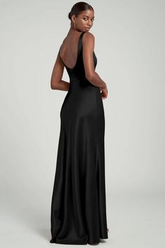 Ariana by Jenny Yoo | Shop Online Now Crepe Bridesmaid Dress, Bias Cut Skirt, Black Tie Dress, Jenny Yoo, Square Necklines, Crepe Fabric, Fabric Squares, Wide Straps, Square Neckline