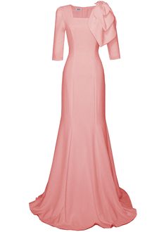 Kass Gown in Pink by caelinyc Modest Evening Gowns, Modest Evening Dress, Elite Fashion, Dress Modest, Long Sleeve Gown, Color Champagne, Wedding Dress Sleeves, Modest Wedding Dresses, Matte Satin