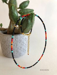 Black Sunset Beach seeded in Western style.  Made with delicate high quality Czech glass seed beads.  Get for yourself or gift to a friend. ♥   #vichkin #vichkindesign ↠ ABOUT    ▢  Size: about 15 inch, goes up to 17 inch with chain extension.  ▢  Materials: 2mm high quality Czech glass seed beads  ▢  This item is handmade and may vary slightly from the picture, making every one completely unique.  ▢  Ready to ship.  ↠ IMPORTANT - This is a very delicate necklace but is strung on quality flexible wire that makes it strong and comfortable. It is not stretchable and will not loose shape over time, however please treat your jewelry with care.   -The product is not suitable for young children. Please exercise child safety. Please check out my Jewelry Collection here: https://www.etsy.com/ca/sh Obx Surfing, Western Beaded Necklace, Black Sunset, Bracelet Craft, Beaded Jewelry Necklaces, Bracelets Patterns, Bracelet Craft Diy, Diy Bracelets Patterns, Bead Bracelets