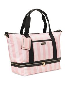 Victoria Secret Duffle Bag, Victoria's Secret Aesthetic, Victoria Secret Tote Bags, Victoria Secret Pink Bags, Weekender Tote Bag, White Tote, Victoria Secrets, Victoria Secret Bags, Lets Go