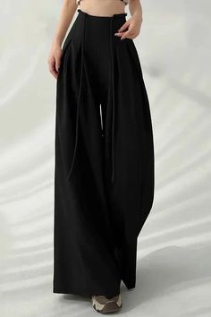 Korean High Waist Wide Pants – Pastel Kitten Dark Tiger, Unique Clothing Stores, Pastel Pants, Gothic Pants, Techwear Fashion, Rash Guard Swimwear, Gothic Grunge, Fitted Blouses, Loose Pants