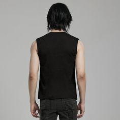 Embrace the raw energy of punk fashion with our Men's Punk Mesh Splice Nailed Straps Tank Top. Crafted from high-quality elastic knitted fabric, this tank top is a bold statement piece that exudes rebellious style. 
 
The front of the tank top features vertical mesh patchwork, adding a dynamic and edgy element to the design. Nailed straps run across the chest, creating a striking visual impact that captures the essence of punk rock aesthetics. 
 
To enhance its punk-inspired look, woven webbings Punk Mode, Punk Inspiration, Tank Top Straps, Elastic Fabric, Fitted Silhouette, Punk Fashion, Black Tank Tops, Rivets, Punk Rock