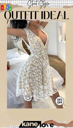 Hearts In Love Plunging Neck Embroidery Mesh Dress V-neck Floral Embroidered Lace Wedding Dress, Summer Lace V-neck Dress For Wedding Guests, Floral Embroidered V-neck Lace Wedding Dress, Summer V-neck Lace Dress For Wedding Guest, Wedding V-neck Lace Dress With Floral Embroidery, V-neck Lace Dress With Floral Embroidery For Party, V-neck Lace Dress For Wedding Guest, Spring Evening Lace Dress With V-neck, Sleeveless Lace Mini Dress For Wedding Guest