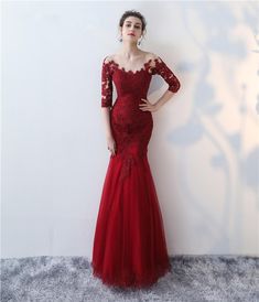 Evening Dresses Long Simple, Modern Prom Dresses, Royal Ball Gowns, Chic Prom Dresses, Mermaid Prom Dresses Lace, Lace Formal Dress, Lace Prom Dress, Long Sleeve Evening Dresses, Beautiful Prom Dresses