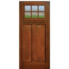 80 Tall Craftsman Style 6-Lite SDL Fiberglass Entry Door with Mahogany Wood Grains Rustic Front Doors, Side Door Entrance, Craftsman Style Front Doors, Craftsman Front Door, Craftsman Entry, Rustic Exterior Doors, Craftsman Doors, Craftsman Interior Design, Craftsman Front Doors