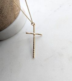 Gold Hammered Cross Necklace / Skinny Cross Necklace / | Etsy Gold Minimalist Tarnish Resistant Cross Necklace, Dainty Yellow Gold Cross Necklace With Adjustable Chain, Gold Minimalist Cross Pendant Jewelry, Minimalist Gold Plated Cross Necklace, Dainty 14k Gold Cross Necklace With Delicate Chain, Dainty 14k Gold Cross Necklace, Simple Yellow Gold Cross Necklace, Minimalist Yellow Gold Cross Necklace With Clavicle Chain, Dainty Yellow Gold-plated Cross Necklace