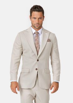 Hudson Ivory Cotton Suit - SARTORO Beige Single Breasted Tuxedo For Formal Occasions, Beige Single-breasted Tuxedo For Formal Occasions, Fitted Cream Suit With Lapel Collar, Formal Cream Suit With Single Button, Formal Cream Suits With Single Button, Elegant White Cotton Blazer, Beige Suits With Lapel Collar For Formal Occasions, Fitted Cream Blazer For Semi-formal Occasions, Cream Suit With Lapel Collar For Tailoring