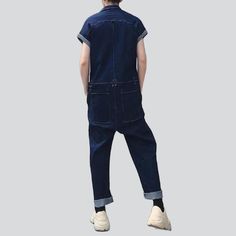 Welcome to the 2023 Spring-Summer Collection! Step up your street style with our one-of-a-kind navy denim overalls ââ‚?designed with dark wash. baggy fit. and button closure features to make a bold statement.Why Our Navy Denim Overalls Are a Must-Have Dark Wash for a Timeless Look: Make a statement with this shade of navy blue ââ‚?perfect for a night out or a day in the park. Baggy Fit for Comfort: Get the perfect fit with this relaxed silhouette ââ‚?designed to keep you comfortable all day long Street Styl, Jeans Overall, Unique Looks, Dark Blue Color, Current Trends, Wearing Clothes, Denim Overalls, Street Style Outfit, Silhouette Design