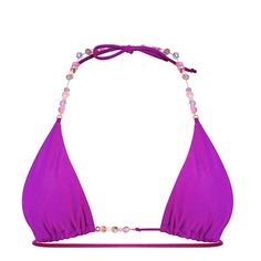 Have All Eyes On You In This Statement Bikini Top. Featuring A Purple Material With A Triangle Design And Bead Detailing, We're Obsessed. Wear With The Matching Bikini Bottoms And Shades For The Perfect Poolside Fit. Beaded Beachwear Swimwear For Festivals, Beaded Swimwear For Poolside And Beach Season, Beachwear Triangle Halter Top For Party, Beaded Swimwear With Triangle Top For Pool, Beaded Triangle Top Swimwear For Pool, Embellished Swimwear For Summer Pool, Beaded Swimwear For Summer Pool, Beaded Swimwear For Summer Pool Occasions, Embellished Swimwear For Summer Pool Season