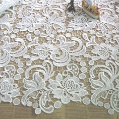 Offwhite Guipure Lacewhite Embroidered Lace Pure White - Etsy Elegant Embroidered White Lace, Elegant White Lace With Floral Embroidery, Elegant White Lace With Patchwork, Elegant White Scalloped Lace, Elegant White Crochet Lace, White Delicate Lace For Wedding, Delicate White Lace For Wedding, White Scalloped Lace For Wedding, White Crochet Lace For Wedding