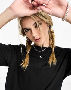 Top by Nike Cart-worthy find Crew neck Drop shoulders Logo embroidery to chest Oversized fit Nike Essentials, Holiday Party Attire, Buy Jeans, Spring Floral Dress, Red Sneakers, Black Long Sleeve Dress, Jumpsuit Shorts Rompers, Long Black Dress, Bad Hair Day