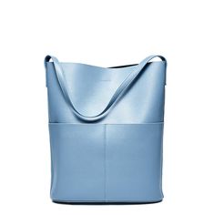 Large Leather Shoulder Fashion Women's Bag - Dazpy Light Blue Large Capacity Shoulder Bag, Large Capacity Light Blue Shoulder Bag, Light Blue Shoulder Bag For Daily Use, Light Blue Satchel Shoulder Bag For Everyday, Blue Rectangular Faux Leather Bag, Light Blue Large Capacity Satchel For Everyday Use, Light Blue Large Capacity Satchel For Travel, Blue Bag With Adjustable Strap For Fall, Light Blue Tote Shoulder Bag With Adjustable Strap