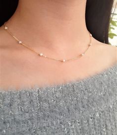 Freshwater Pearl Beaded Choker Necklace Simple Gold Necklace, Choker Necklace Online, Gold Necklace Dainty, Dainty Pearl Necklace, Gold Necklace Simple, Handmade Beaded Necklaces, Bridesmaid Accessories, Pearl Choker Necklace, Freshwater Pearl Necklace