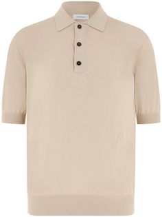 light grey silk-cotton blend fine knit three-quarter length sleeves polo collar front button placket embroidered logo at the chest ribbed cuffs and hem City Shorts, Versace Outfit, Gray Silk, Balenciaga Triple S, Summer Beach Wear, Short Suit, Sweaters Knitwear, Polo Collar, Light Jacket