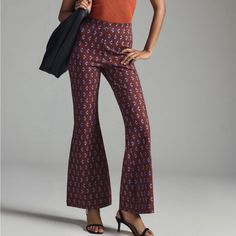 These Pants Have Never Been Worn, Tag Still Attached. Super Stretchy But Helps To Smooth Everything Out. They Are Thick Which Helps Them Be Very Flattering. Any Questions Please Ask! Casual Wide Leg Pants With Retro Print, 70s Inspired Fitted Pants For Fall, 70s Inspired Full-length Pants For Fall, Fitted 70s Inspired Fall Pants, 70s Inspired Fitted Fall Pants, 70s Inspired Fall Pants, 70s Inspired Full-length Fall Pants, 70s Inspired Full Length Bottoms For Fall, Retro Wide Leg Pants For Loungewear