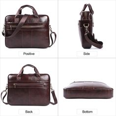 Elevate your style with our Men's Vintage Leather Briefcase. Handcrafted from genuine leather, this versatile bag seamlessly fits into your professional and casual lifestyle. Carry it as a handbag, sling it over your shoulder, or wear it diagonally for added convenience. Experience timeless elegance with our leather document holder. MATERIAL - Made of superior 100% top grain leather, solid color, feels cosy to touch,delicate, durable. The hardware parts are made of cast molding thick hardware, t Light Coffee Color, Office Bags For Men, Men Briefcase, Laptop Business, Office Executive, Travel Messenger Bag, Big Coffee, Retro Handbags, Laptop Briefcase