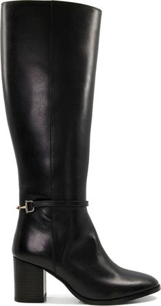 Dune London Tadley Knee High Boot (Women) | Nordstrom Black Leather Boots With Horsebit Detail, Leather Boots With Horsebit Detail For Work, Luxury Knee-high Boots With Leather Lining For Work, Luxury Leather-lined Knee-high Boots For Work, Luxury Knee-high Boots With Reinforced Heel For Office, Elegant Leather Platform Boots With Buckle Closure, Luxury Wide Calf Leather Knee-high Boots, Luxury Leather Knee-high Boots Wide Calf, Wide Calf Calf Leather Knee-high Boots For Office