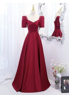 Satin dress, princess dress, red evening dressMaterial:satinColor:as picture or custom colorNeckline:square neckBack details:bandageStyle:princessDress type: A-line&ltp&gtFeatures: charming</p>&ltbr/>&ltp&gtCustomized service and Rush order are available.</p>&ltbr/>&ltp&gtThis dress could be custom made, there are no extra cost to do custom size and color.</p>&ltbr/>&ltp&gtPlease leave your phone number for shipping when you Satin A-line Ball Gown With Fitted Bodice, Satin A-line Ball Gown, A-line Ball Gown With Fitted Bodice For Banquet, Solid Color Prom Evening Dress, Satin Square Neck Prom Dress, Red Square Neck Wedding Dress, Red Square Neck Dress For Wedding, Prom Dresses With Square Neck In Satin, Satin A-line Ball Gown For Prom