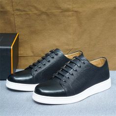 Indulge in daily luxury with CrocStride Elegant Casual Lace-Ups. Made from superior cow leather and equipped with a durable rubber outsole, these shoes are your go-to for both comfort and style. Make them yours today. Business Leather Lace-up Shoes With Perforations, Casual Leather Shoes With Cap Toe And Leather Sole, Business Lace-up Shoes With Perforations And Round Toe, Leather Sneakers With Studded Rubber Outsoles, Casual Cap Toe Leather Shoes With Textured Sole, Modern Lace-up Shoes With Round Toe And White Sole, Synthetic Low-top Leather Shoes For Business, Casual Leather Cap Toe Shoes With Textured Sole, Luxury Lace-up Shoes With Textured Sole And Round Toe