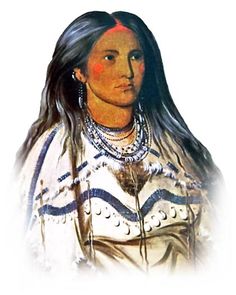 Mandan Girl - Sha-kó-ka, Mint, a Pretty Girl, 1832, Mandan Numakiki tribe.  George Catlin (1796-1872). Catlin wrote the following to accompany this picture:  “A very pretty and modest girl, twelve years of age, with grey hair! peculiar to the Mandans … about one in twelve, of both sexes and of all ages, have … hair of a bright silvery grey, and exceedingly coarse and harsh.” Women Artwork, Mountain Men, Indigenous Women, A Pretty Girl, S Girl, Native American History