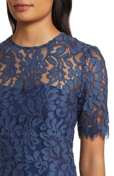 Eliza J Embroidered Lace Overlay Cocktail Dress | Nordstrom Cocktail Dress Nordstrom, Women Dress Collection, Eliza Dress, Beautiful Braided Hair, Mother Of Bride Dresses, Mother Of The Bride Gown, Sheath Dresses, Bride Gown, Lace Overlay Dress