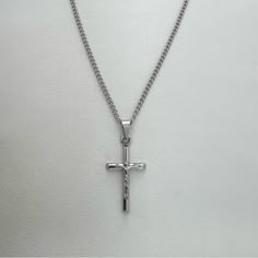 Introducing Our New Cross Pendant Necklace, A Must-Have For Streetwear Enthusiasts. With Its Unisex Design, This Necklace Is Perfect For Men And Women Alike. Elevate Your Style With This Exclusive Piece That Seamlessly Combines Hip Hop And Luxury. Necklace Length 23.0 Inches With 2.0 Inches Extension Chain. Chain Width 2mm. Pendant Length 1.3 Inches Width 0.8 Inches. Cross Necklace For Men Silver, Silver Cross Chain, Cross Necklace For Men, Streetwear Jewelry, Chain Necklace For Men, What I Want For Christmas, Silver Cross Necklace, Streetwear Hip Hop, Women Streetwear