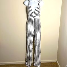 New Fashion Nova Jumpsuit Comfortable With Stretch Size Large With Tags Trendy White Jumpsuits And Rompers For Beach, Trendy White Jumpsuit For Beach, Trendy White Beach Jumpsuits And Rompers, Trendy White Jumpsuits And Rompers For Day Out, Chic White Jumpsuits And Rompers For Day Out, Casual White Jumpsuits And Rompers For Night Out, White Casual Jumpsuits And Rompers For Night Out, Trendy White V-neck Jumpsuits And Rompers, Mesh Romper