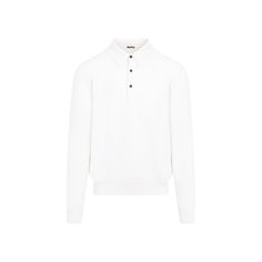 Kiton White Cashmere Knit Polo. Pure white cashmere knit polo sweater, pointed collar, front buttoned fastening, long sleeves, ribbed cuffs and hem, straight hem. Knit Polo Sweater, Polo Design, Cashmere Color, Knit Polo, Polo Sweater, Sweaters Knitwear, Denim Pant, White Sweaters, Pure White