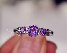 Antique Delicate Natural Amethyst Ring Amethyst Engagement Ring Wedding Ring Sterling Silver Ring Anniversary Ring Birthday Present/Gift Fine Jewelry Purple Sapphire Ring With Accent Stones, Purple Gemstone Birthstone Ring, Fine Jewelry Purple Birthstone Ring With Accent Stones, Purple Round Cut Birthstone Ring Fine Jewelry, Purple Birthstone Ring With Accent Stones, Purple Amethyst Ring With Center Stone, Purple Amethyst Ring With Center Round Stone, Purple Round Cut Birthstone Ring, Fine Jewelry Purple Birthstone Ring With Round Stone