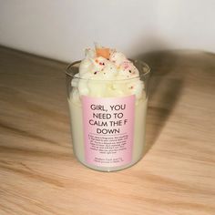 “Girl You Need To Calm The F Down” Candle -This Super Cute And Fun Candle Is The Best Gift For Any Co Worker, Girl Friend, Gal, Etc. 14 Oz | Soy Wax Scented Candles Aesthetic, Candles Aesthetic, Girl Friend, Colorful Candles, Best Candles, Christmas Wishlist, Best Gift, Hand Poured, Scented Candles