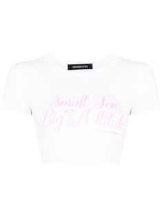 chalk white/light pink cotton slogan print to the front crew neck short sleeves cropped Pink Text Print Cropped T-shirt With Crew Neck, White Cropped Slogan T-shirt, White Graphic Cotton Cropped T-shirt, White Logo Print Cropped T-shirt, Pink Cropped Graphic T-shirt, Chalk White, Jersey Shirt, Crop Tshirt, Pink Cotton