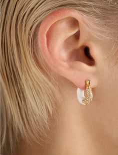 MINI HOOP EARRINGS WITH STONES AND ENAMEL – Joanna Laura Constantine White Tarnish-resistant Small Hoop Huggie Earrings, White Tarnish Resistant Small Hoop Huggie Earrings, Trendy White Huggie Hoop Earrings, White Tarnish Resistant Small Hoop Earrings, Small White Tarnish-resistant Hoop Earrings, White Hoop Huggie Earrings, White Small Hoop Huggie Earring Single, White Small Hoop Huggie Earring, Tarnish Resistant White Small Hoop Earrings