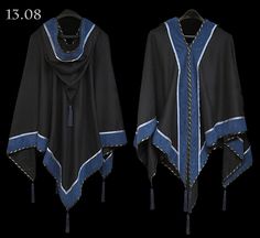 Nomad – Moresca Clothing & Costume Moresca Clothing, Fantasy Costumes, Cloak, Black Wool, Gold Black, Black Stripes, Antique Gold, Wool, Silver