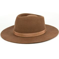 "Teak brown fedora hat in the Rancher style look. Sambboho's Blake hat has a hard brim and indented crown. This designs has a vintage inspired silhouette with a soft grosgrain ribbon. This hat will provide high UV protection rated at 50+ UPF. This designer hat is very high end, handmade by our artisans with 100% Brazilian wool. This hat is unisex. You will be amazed by the quality. The timelessness chic and sophistication exuded by this hat make it a lifetime wardrobe investment you'll never reg Adjustable Brown Boater Hat With Flat Crown, Classic Brown Hat With Flat Crown, Classic Brown Fedora Hat, Brown Curved Brim Hat Bands For Kentucky Derby, Western Brown Boater Hat With Flat Crown, Brown Curved Brim Fedora For Kentucky Derby, Classic Fedora For Beach In Fall, Classic Beach Fedora For Fall, Brown Curved Brim Top Hat For Kentucky Derby