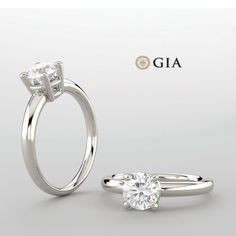 an engagement ring with a single diamond in the center