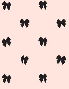 black bows on a pink background for wallpaper or wrapping paper in the shape of hearts