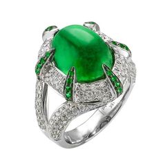 8.17 ct Cabacon Green Tourmaline Juleve Ring Green Tourmaline Ring, Expensive Jewelry Luxury, Hot Jewelry, Jewels Rings, Exclusive Jewelry, Tourmaline Ring, Emerald Stone, Emerald Jewelry, Green Tourmaline