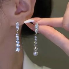 Crystal diamond formal-styled bridal drop earrings. To avoid tarnish, limit exposure to water, perfume, or body cream. 2-day processing. Shipped in 4-7 days. Shiny Jewelry, Prom Accessories, Wedding Earrings Drop, Long Tassel Earrings, Wedding Party Jewelry, Jewelry Birthday, Trendy Earrings, Birthday Jewelry Gift, Gold Colour