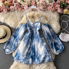 Materials: other Size: m, l, XL, 2XL Color: Blue Cute Dress Outfits, Seaside Beach, Dye Dress, Suspender Skirt, Beach Skirt, Really Cute Outfits, Teenage Fashion Outfits, Teen Fashion Outfits, Teen Fashion