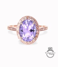 Lavender Amethyst Diamond 14k gold milgrain oval halo engagement ring, sapphire gold engagement ring, gold milgrain ring, vintage inspired This Ring will be created with your Center gem size of choice. Customize both the center gem size & accent gems to create your own unique look. The ultimate accessory for any Big Day or everyday wear!! Makes the perfect gift for that special someone in your life. Sure to be treasured for a lifetime! Looking for something in particular/custom? Please ask for d Sapphire Gold Engagement Ring, Engagement Ring Sapphire, Oval Halo Engagement Ring, Engagement Ring Gold, Milgrain Ring, Lavender Amethyst, Ring Sapphire, Natural Gemstone Ring, Sapphire Color