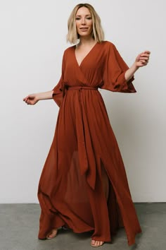 Kimono Maxi Dress, Dresses Guest, Baltic Born, Velvet Maxi Dress, Wedding Guest Outfits, Guest Attire, Beautiful Dress Designs, Rust Dress, Maxi Dress Navy