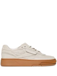 light beige suede panelled design logo patch to the side branded heel counter round toe front lace-up fastening branded insole flat rubber sole Balenciaga Track, Reebok Club C, Club C, Balenciaga Triple S, Custom Watch, Derby Shoes, Athletic Sneakers, Espadrille Shoes, Sport Watches