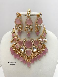 Kundan necklace/choker set comes with beautiful lightweight earrings and tikka/Kundan Polki Necklace/Reception/Wedding/bridal jewelry/ Indian jewelry /Kundan Jewelry/pink  All items are shipped from Brampton, Ontario, Canada. If you need your item by a certain day, please reach out to us for express delivery option before placing the order.  Standard shipping/delivery timeline Below are the delivery timeline estimates. We dispatch all orders by the next business day. ---> USA delivery timeline * Luxury Kundan Ornate Jewelry Sets, Luxury Kundan Necklace With Intricate Design For Reception, Luxury Kundan Jewelry Sets For Ceremonial Occasions, Luxury Kundan Bridal Necklace With Meenakari, Luxury Kundan Jewelry Sets Hallmarked, Luxury Multicolor Kundan Bridal Necklace, Luxury Kundan Bridal Necklace For Festive Occasions, Luxury Kundan Wedding Jewelry With Stone Work, Luxury Kundan Sets For Celebrations