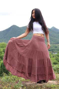 All items are shipped to Thailand Post . Free upgrade to D.H.L Express when you buy 2 or more items . The USA only. US sizing fits XS - XL please check the sizes in inches in the description. From Twist and Crinkle Collection Due to popular demand I have now made this style of skirt in double fabric for winter wear . This lovely Boho piece is made from 100% cotton. The skirt is in 4 tiers. A great piece to wear with a tight or cropped top .You can even wear it as a strapless dress by pulling it Bohemian Midi Skirt For Summer, Bohemian Non-stretch Midi Skirt, Bohemian Lined Skirt, Bohemian Relaxed Skirt, Bohemian Long Relaxed Skirt, Bohemian Midi Skirt For Vacation, Non-stretch Bohemian Skirt For Spring, Bohemian Flared Maxi Skirt With Lining, Bohemian Pleated Maxi Skirt For Summer