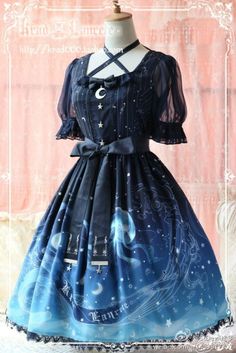 Que Marivilindo Stylish Lady, Sea Blue, Moon And Stars, Kawaii Clothes, Lolita Dress, Fashion Sale, Gothic Lolita, Lolita Fashion, Pastel Goth